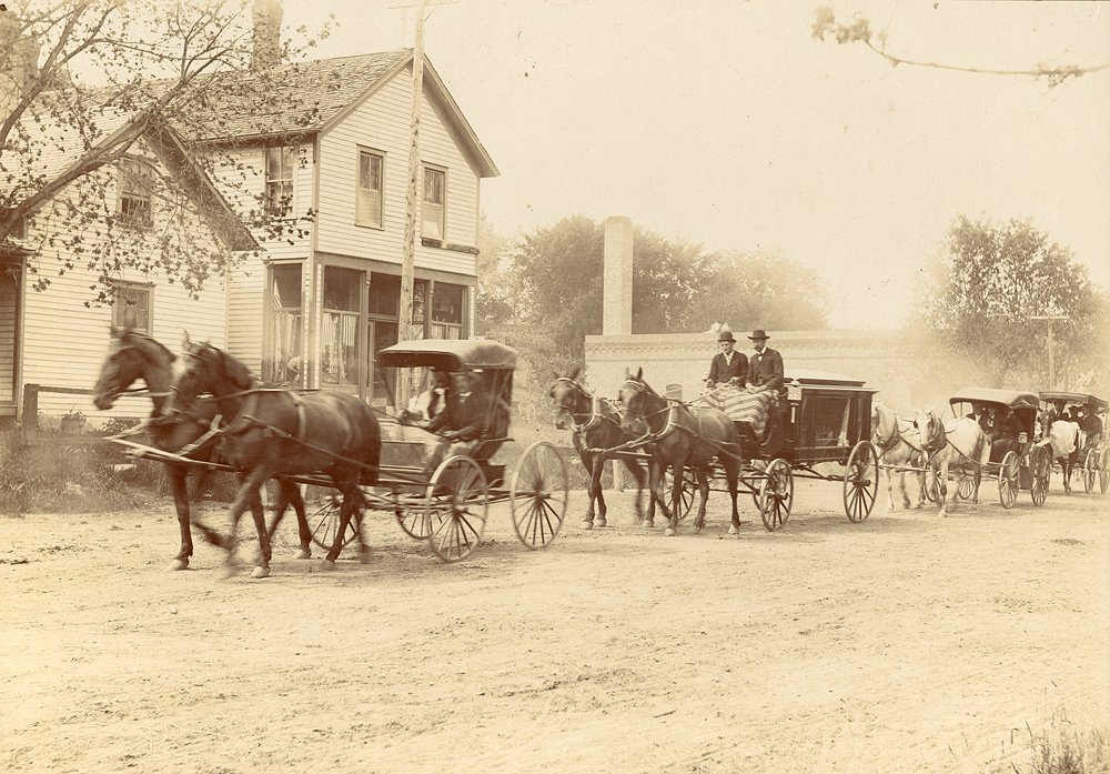 Frank Seck owned the first hearse in Watertown. 1890s  Av8205