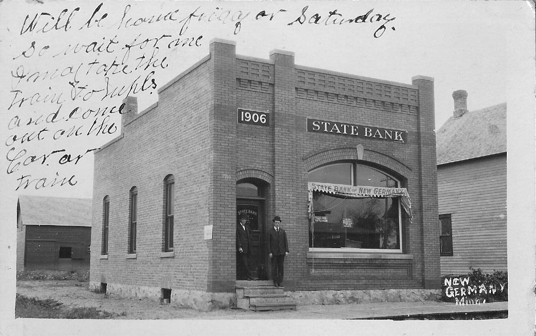 Postcard image of New Germany Bank